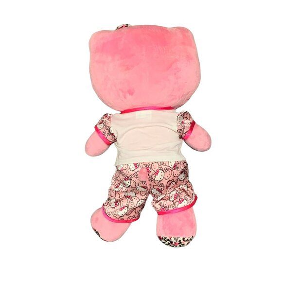 Vtg Build-A-Bear Hello Kitty Pink Plush Winking Eye Sanrio Leopard Bow Outfit - Picture 2 of 12
